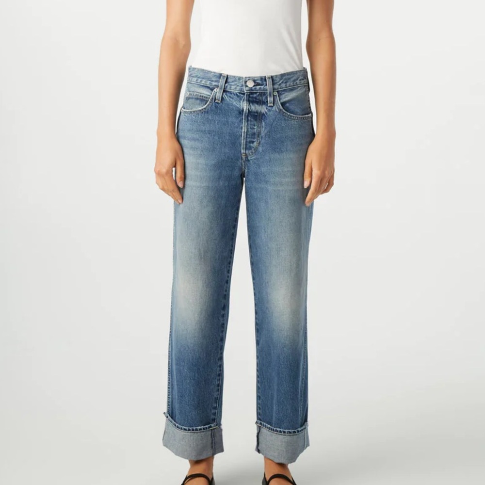 AMO Sonia Cuffed Jean in Blue Wash size 27
